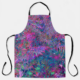 Abstract psychedelische regenboogkleuren bloementu schort