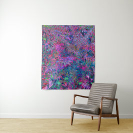 Abstract psychedelische regenboogkleuren bloementu wandkleed