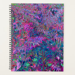 Abstract psychedelische regenboogkleuren gebladert planner