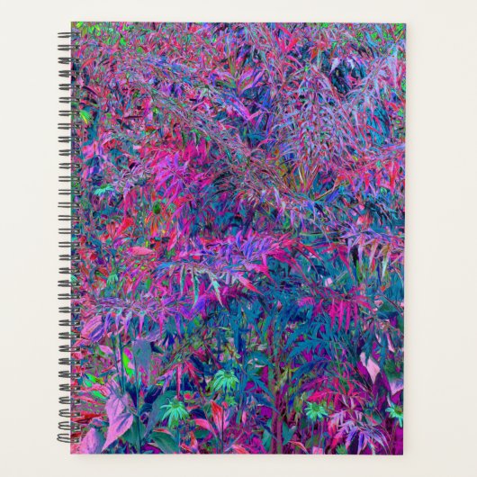 Abstract psychedelische regenboogkleuren gebladert planner (Voorkant)