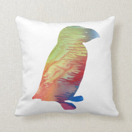 Abstract Puffin silhouette Kussen