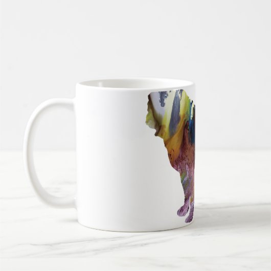 Abstract Pug silhouet Koffiemok (Links)