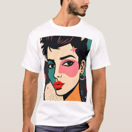 Abstract Punk portret T-shirt
