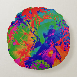 Abstract Punk rotsontwerp Rond Kussen