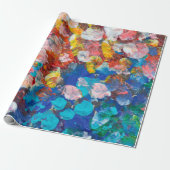 Abstract punt uitstrijkstreep acryl en waterc cadeaupapier (Uitgerold)