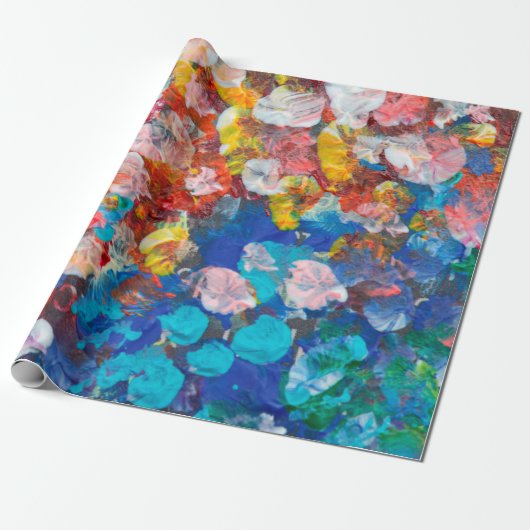 Abstract punt uitstrijkstreep acryl en waterc cadeaupapier (Uitgerold)