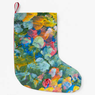Abstract punt uitstrijkstreep acryl en waterc kleine kerstsok