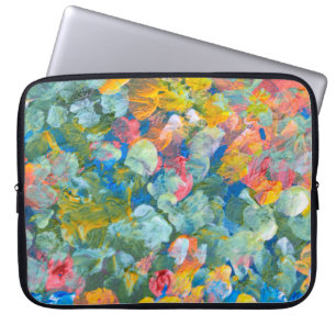 Abstract punt uitstrijkstreep acryl en waterc laptop sleeve