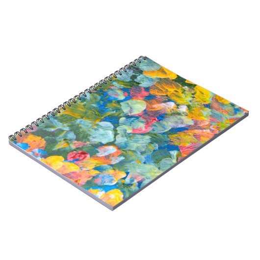 Abstract punt uitstrijkstreep acryl en waterc notitieboek (Linkerzijde)