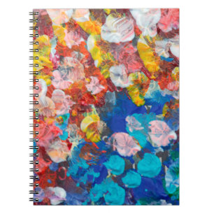 Abstract punt uitstrijkstreep acryl en waterc notitieboek