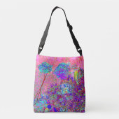 Abstract Purple and Blue Hydrangea with Magenta Crossbody Tas (Achterkant)