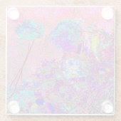 Abstract Purple and Blue Hydrangea with Magenta Glazen Onderzetter (Achterkant)