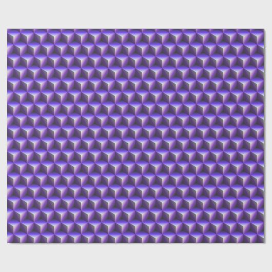 Abstract Purple Cube Block Pattern Cadeaupapier (Vlak)