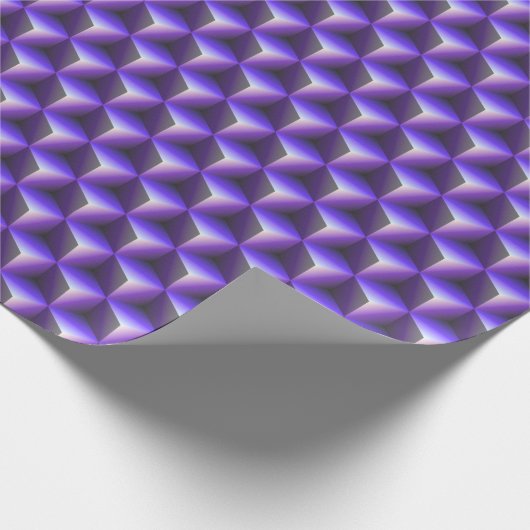Abstract Purple Cube Block Pattern Cadeaupapier (Hoek)