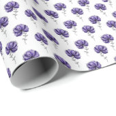 Abstract Purple Flower Doodle Art Style Cadeaupapier (Rol Hoek)