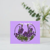 Abstract Purple Flowers Briefkaart (Staand voorkant)