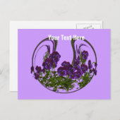 Abstract Purple Flowers Briefkaart (Voorkant / Achterkant)