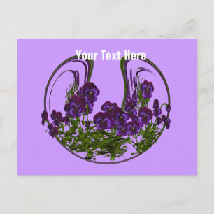 Abstract Purple Flowers  Briefkaart