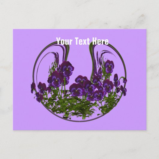 Abstract Purple Flowers Briefkaart (Voorkant)