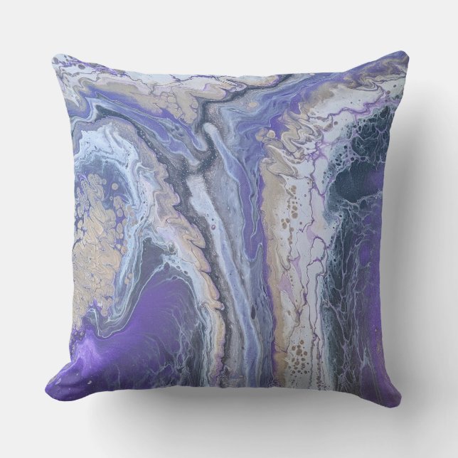 Abstract Purple & Gold Mineral Veins Kussen (Voorkant)