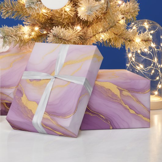 Abstract Purple Marble Cadeaupapier (Feestdagen)