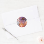 Abstract Purple Orange Gold Marble Alcohol Ink  Ronde Sticker (Envelop)