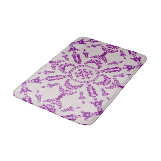 Abstract Purple Orchid Flower Design Pattern Art Badmat (Gekanteld)