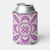 Abstract Purple Orchid Flower Design Pattern Art Blikjeskoeler (Blikje Achterkant)