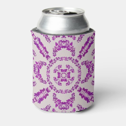 Abstract Purple Orchid Flower Design Pattern Art Blikjeskoeler (Blikje Achterkant)