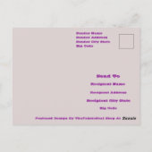 Abstract Purple Orchid Flower Design Pattern Art Briefkaart (Achterkant)