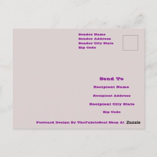 Abstract Purple Orchid Flower Design Pattern Art Briefkaart (Achterkant)