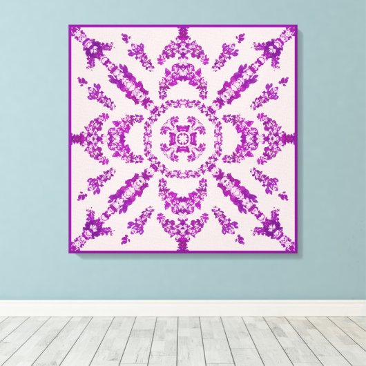 Abstract Purple Orchid Flower Design Pattern Art Canvas Afdruk (Insitu (Houten vloer))