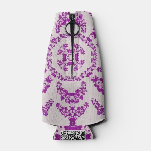 Abstract Purple Orchid Flower Design Pattern Art  Flesjeskoeler (Achterkant)