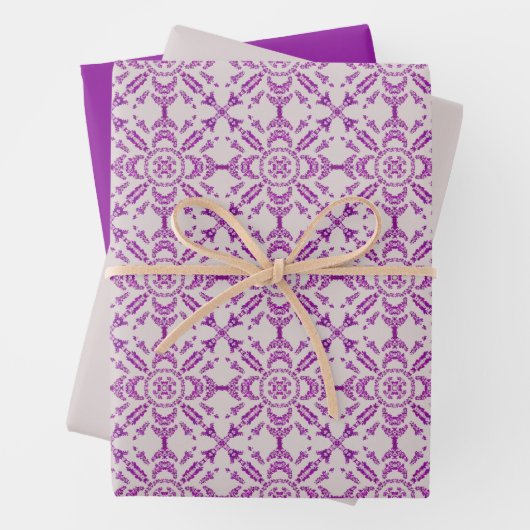 Abstract Purple Orchid Flower Design Pattern Art Inpakpapier Vel (In situ)