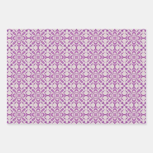 Abstract Purple Orchid Flower Design Pattern Art Inpakpapier Vel (Voorkant)