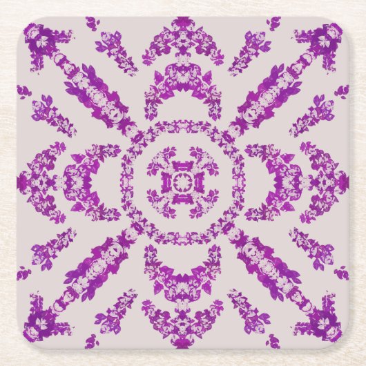 Abstract Purple Orchid Flower Design Pattern Art Kartonnen Onderzetters (Voorkant)