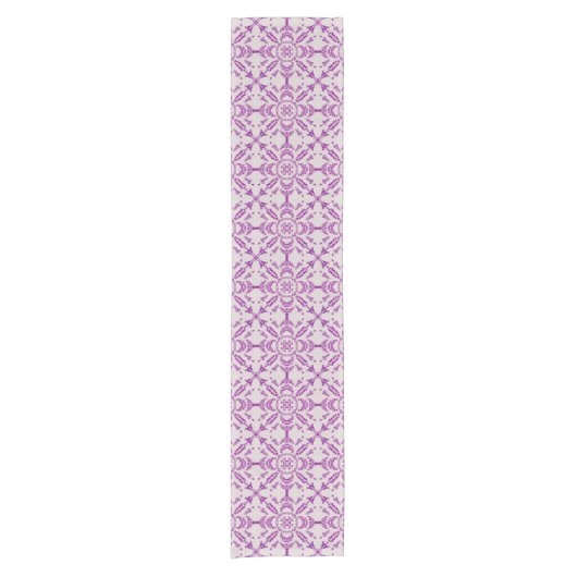 Abstract Purple Orchid Flower Design Pattern Art Korte Tafelloper (Voorkant)