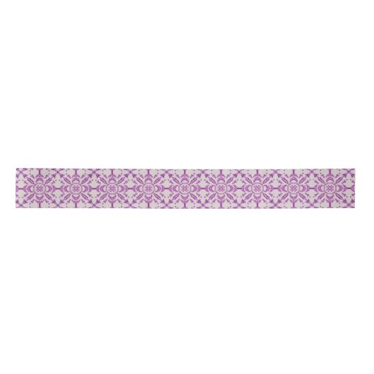 Abstract Purple Orchid Flower Design Pattern Art Satijnen Lint (Voorkant)