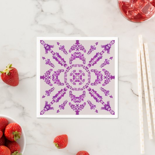 Abstract Purple Orchid Flower Design Pattern Art Servet (Insitu)