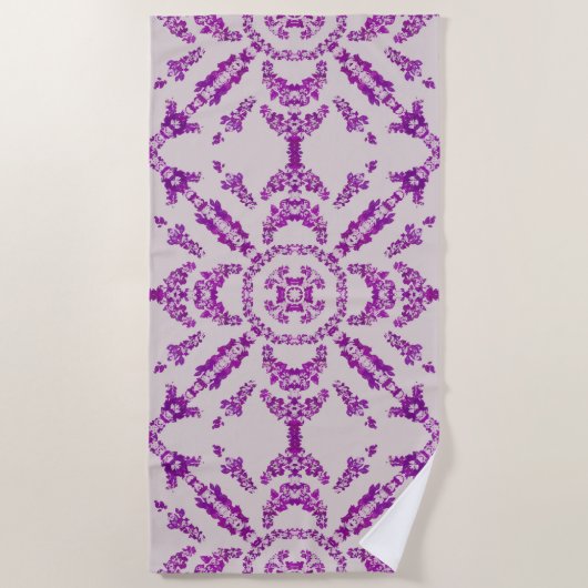 Abstract Purple Orchid Flower Design Pattern Art Strandlaken (Voorkant)