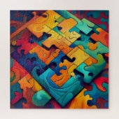 Abstract Puzzle Pieces Legpuzzel (Horizontaal)