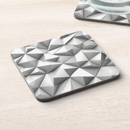 abstract pyramides grey bier onderzetter (Linkerzijde)