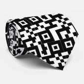 Abstract QR Code Mashup Patroon Stropdas (Opgerold)