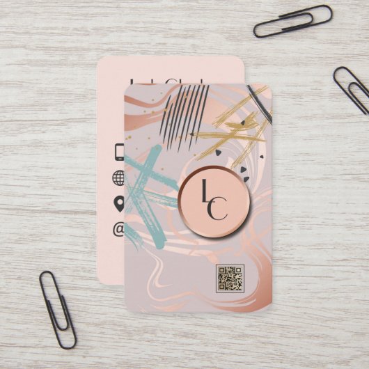 abstract qr-codeontwerper visitekaartje (Voorkant / Achterkant in situ)