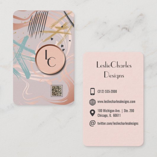 abstract qr-codeontwerper visitekaartje (Voorkant / Achterkant)