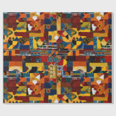 Abstract Quilt Patchwork Cadeau voor Afro-Amerikaa Cadeaupapier (Vlak)