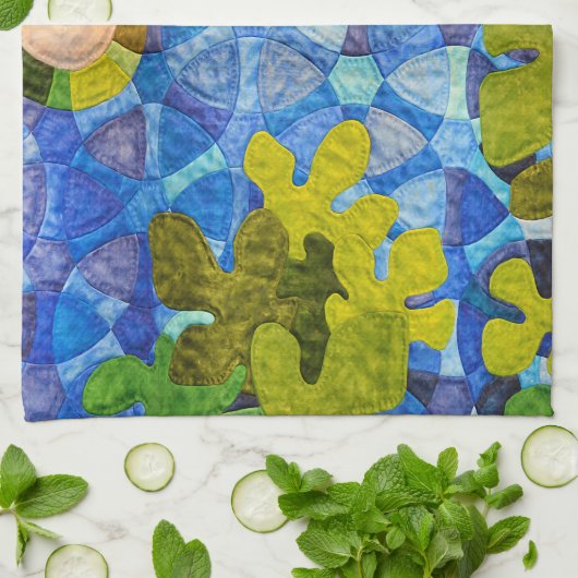 Abstract Quilt Pattern Theedoek (Gevouwen)