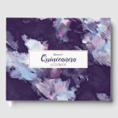 Abstract Quinceanera, Paars en goudkleurig Gastenboek (Voorkant)