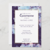 Abstract Quinceanera, Paars en goudkleurig Kaart (Voorkant)