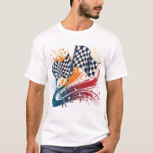 Abstract Racing Flags Logo-ontwerp T-shirt (Voorkant)